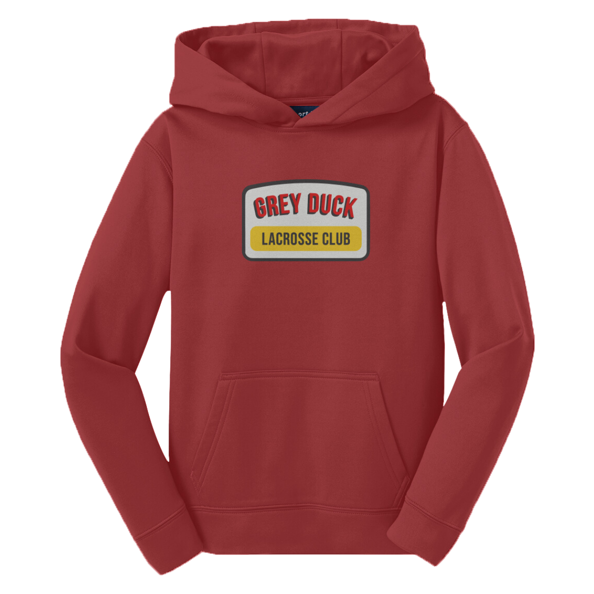 Youth Grey Duck Lacrosse Sport-Tek Performance Hoodie