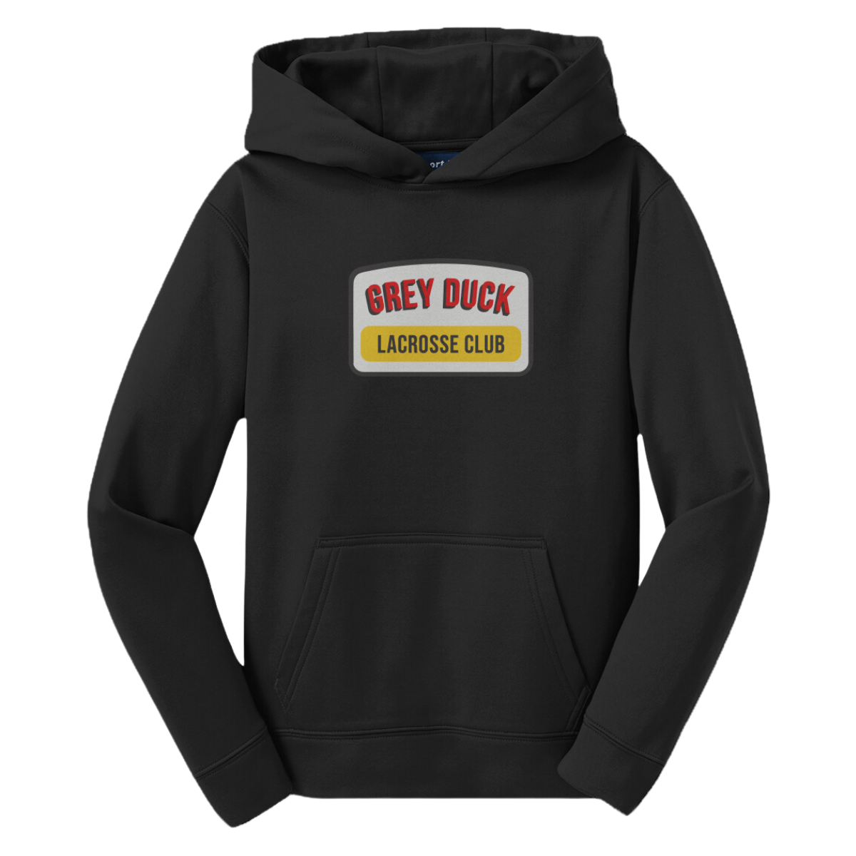 Youth Grey Duck Lacrosse Sport-Tek Performance Hoodie