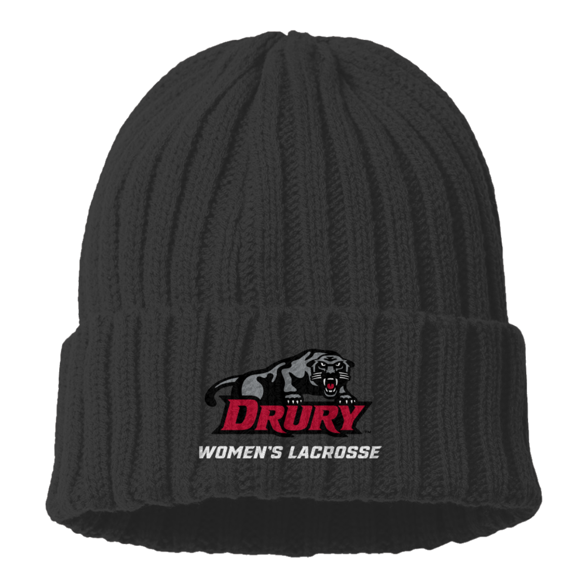 DU Lacrosse Atlantis Headwear Cable Knit Cuffed Beanie