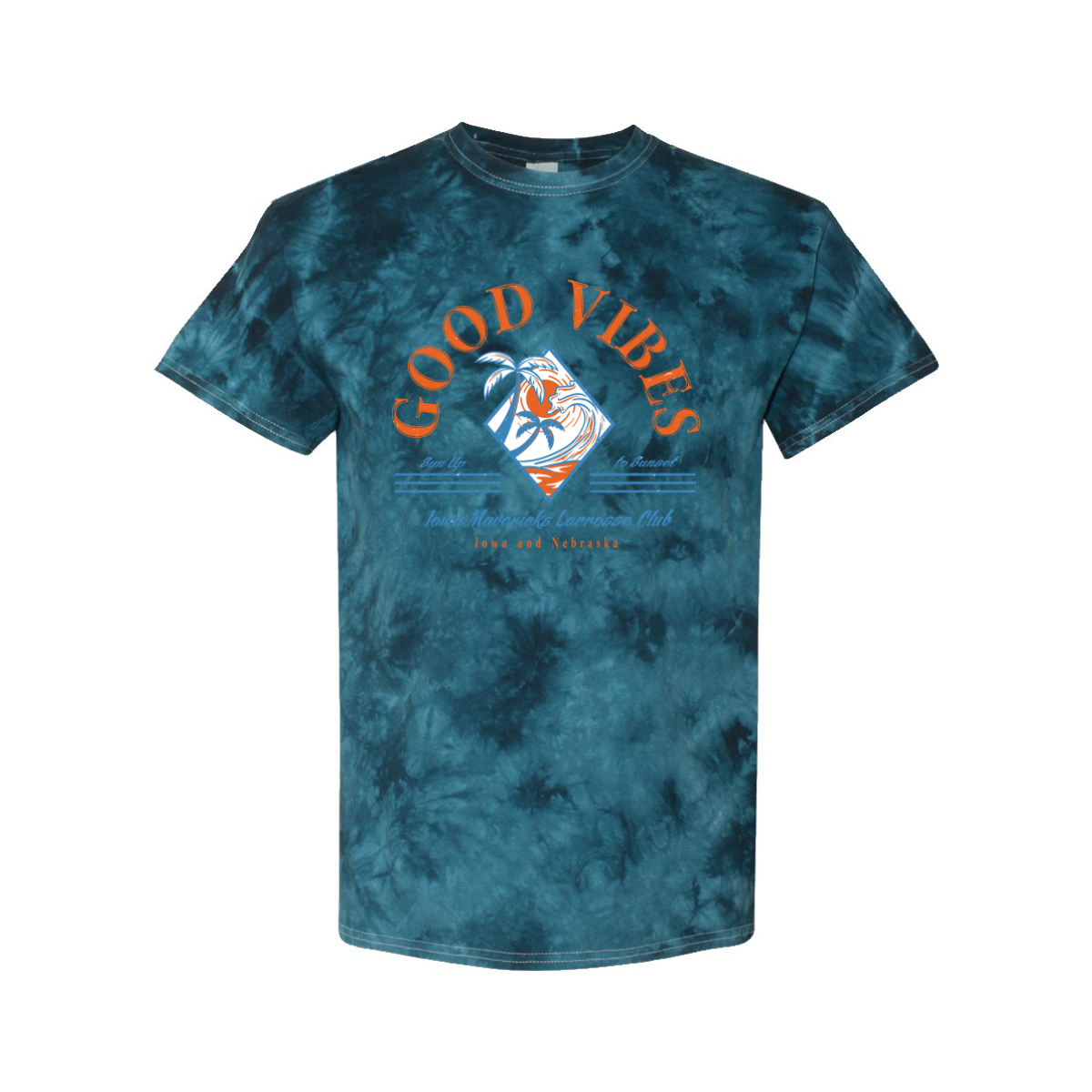 Adult Iowa Mavericks Navy Crystal Tie-Dye Tee