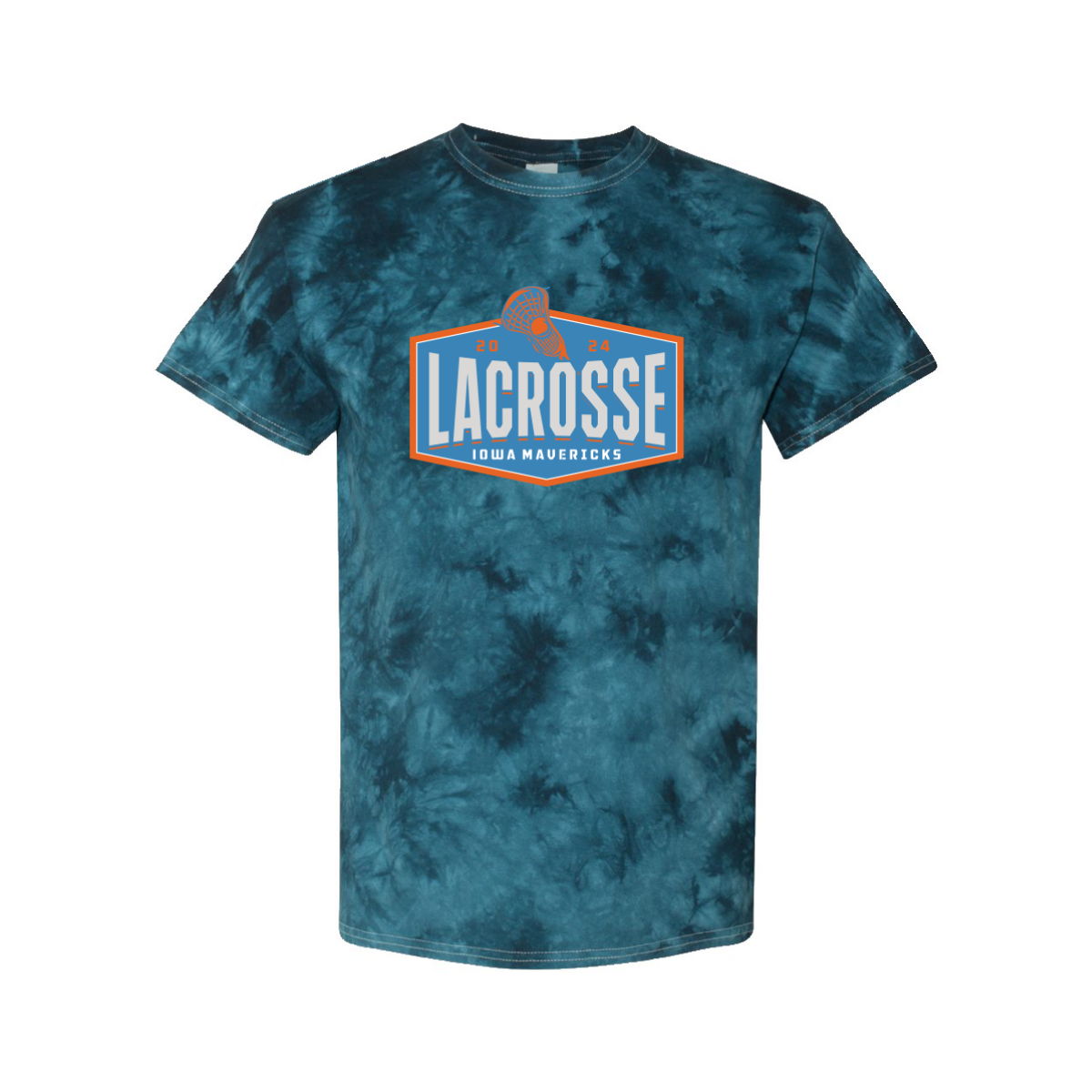 Adult Iowa Mavericks Navy Crystal Tie-Dye Tee