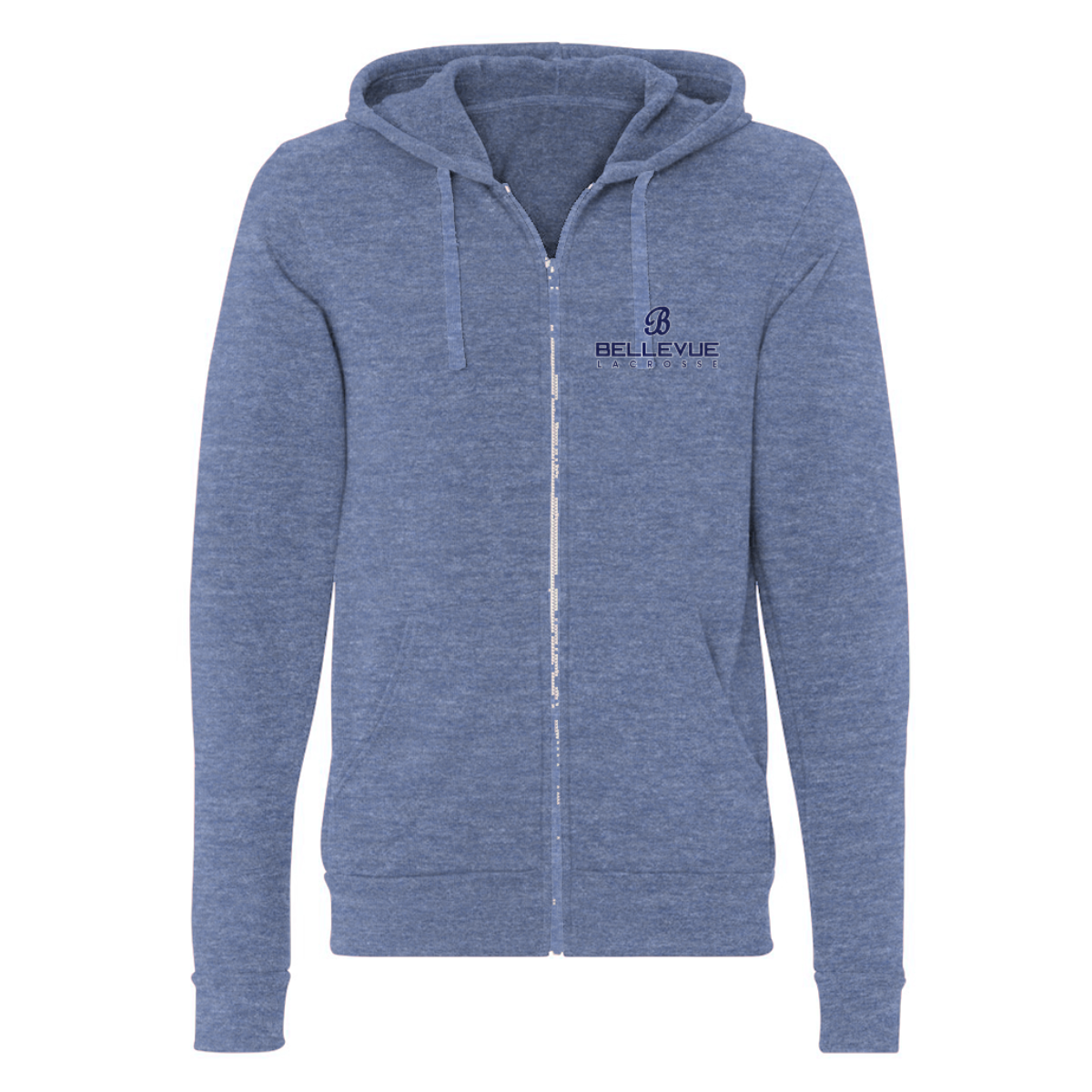 Adult Bellevue Lacrosse Bella + Canvas Triblend Full Zip Hoodie