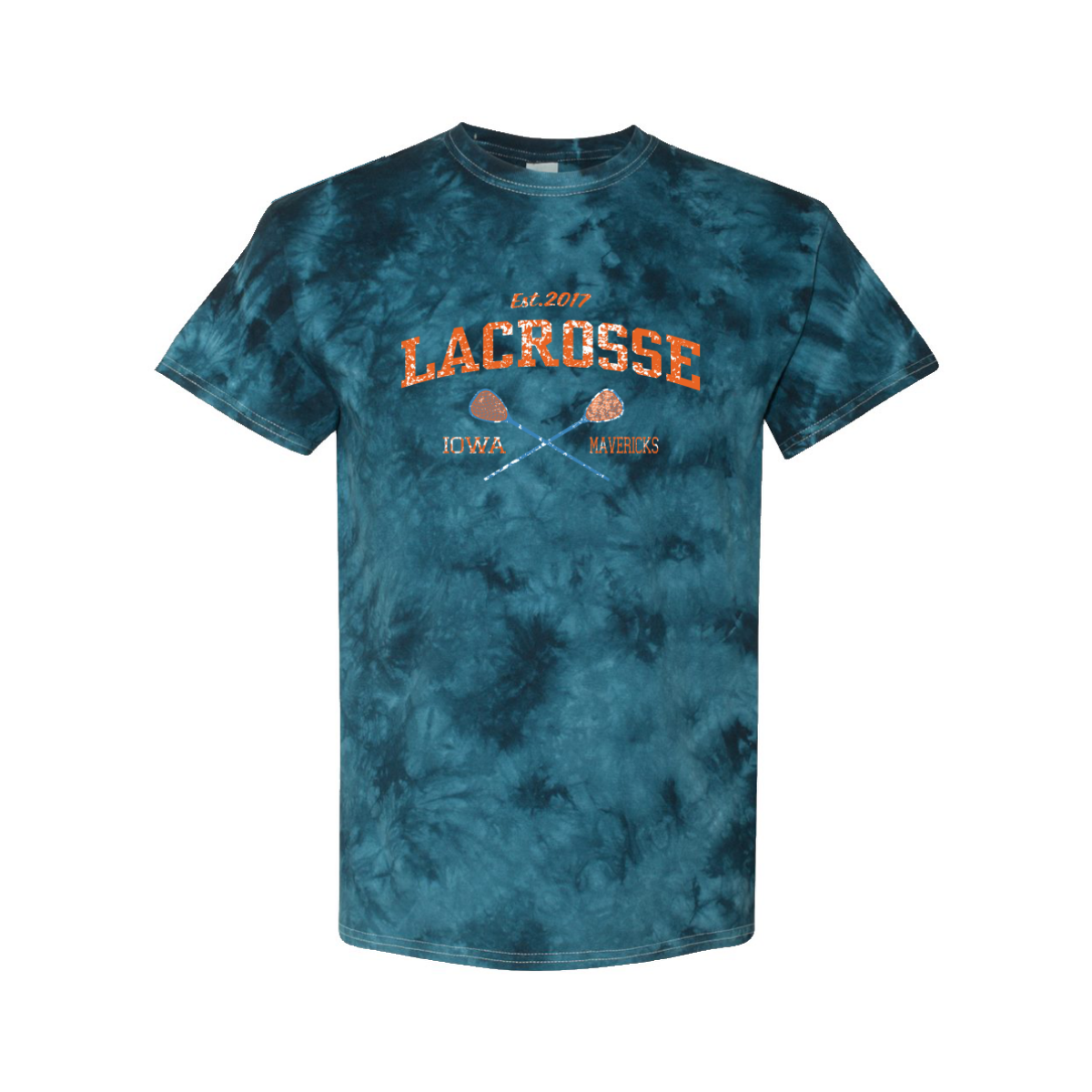 Adult Iowa Mavericks Navy Crystal Tie-Dye Tee