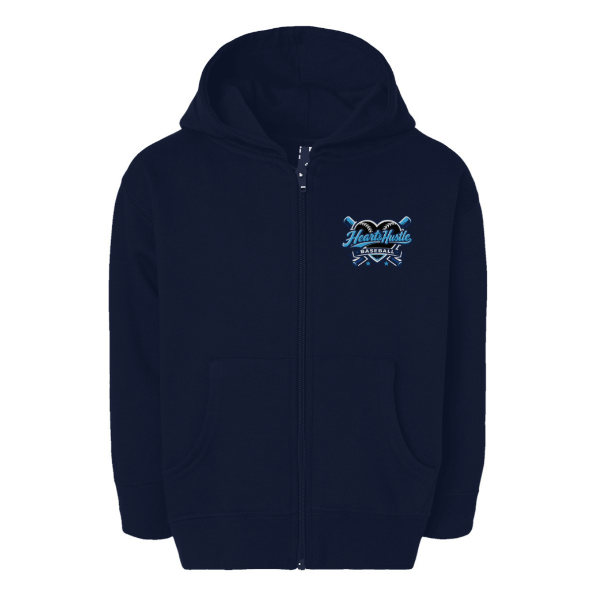 Toddler Heart and Hustle Baseball Rabbit Skins Full-Zip Fleece Hoodie