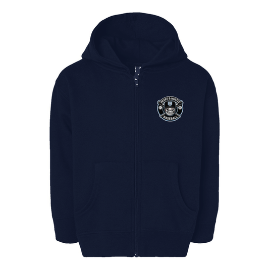 Toddler Heart and Hustle Baseball Rabbit Skins Full-Zip Fleece Hoodie