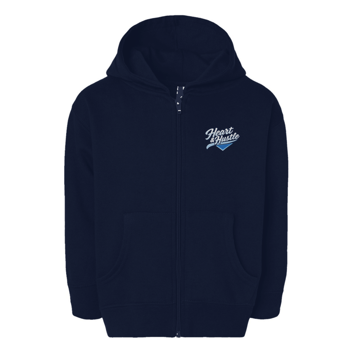 Toddler Heart and Hustle Baseball Rabbit Skins Full-Zip Fleece Hoodie