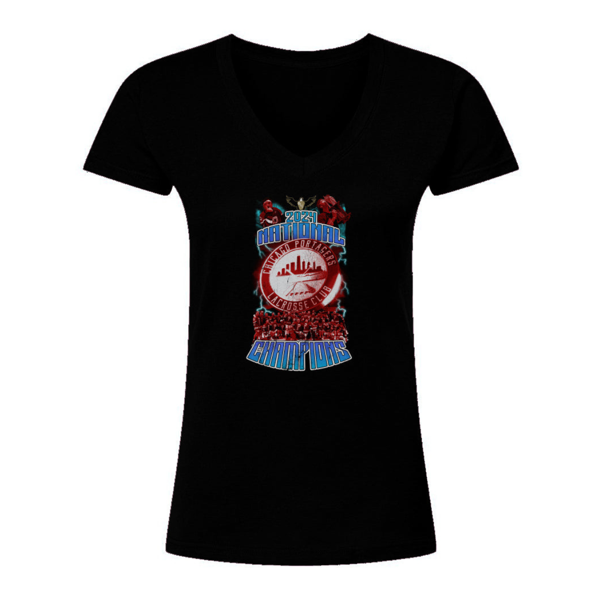 Women's Chicago Portagers Tultex V-Neck T-Shirt