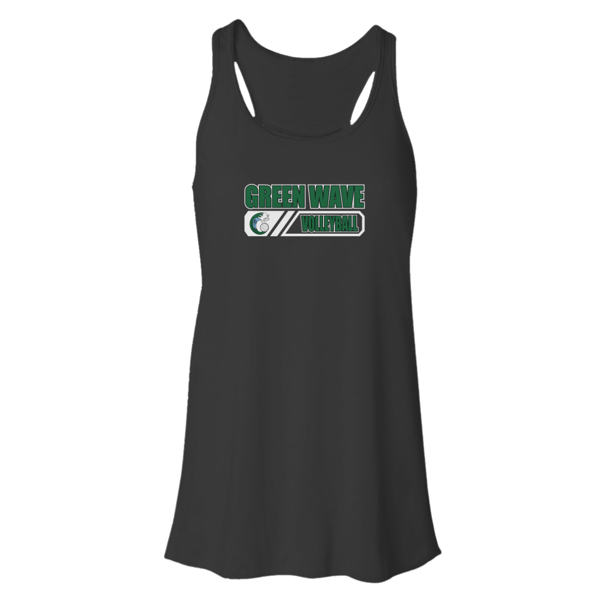 Women's Green Wave Bella + Canvas Flowy Racerback Tank