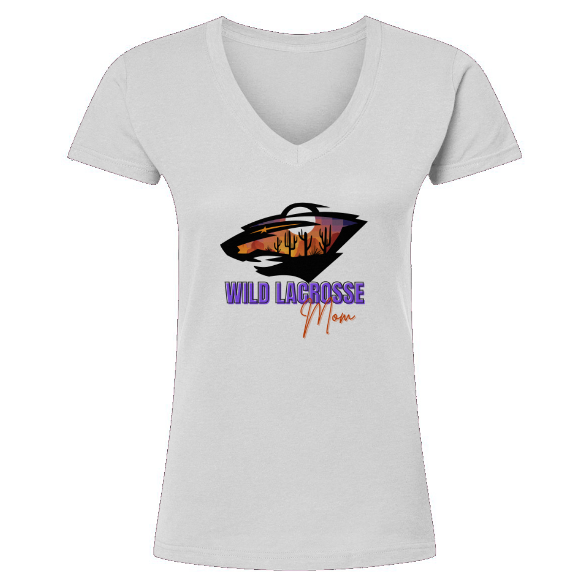 Women's WVW Lacrosse Mom Tultex V-Neck T-Shirt