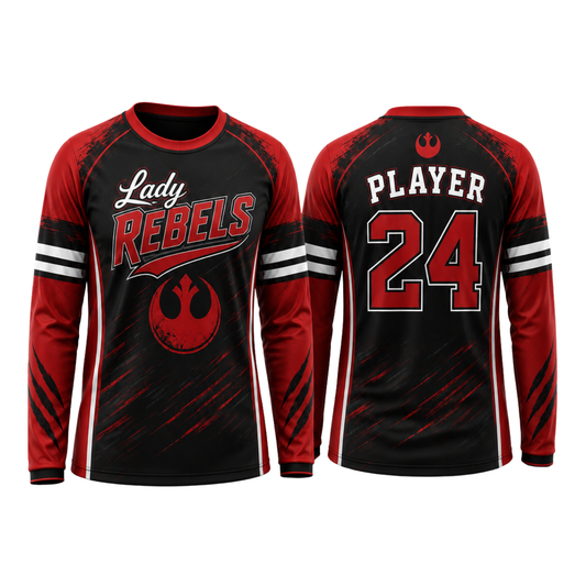 Secondslide Sublimated Long Sleeve Jersey - Player player personalization mockup
