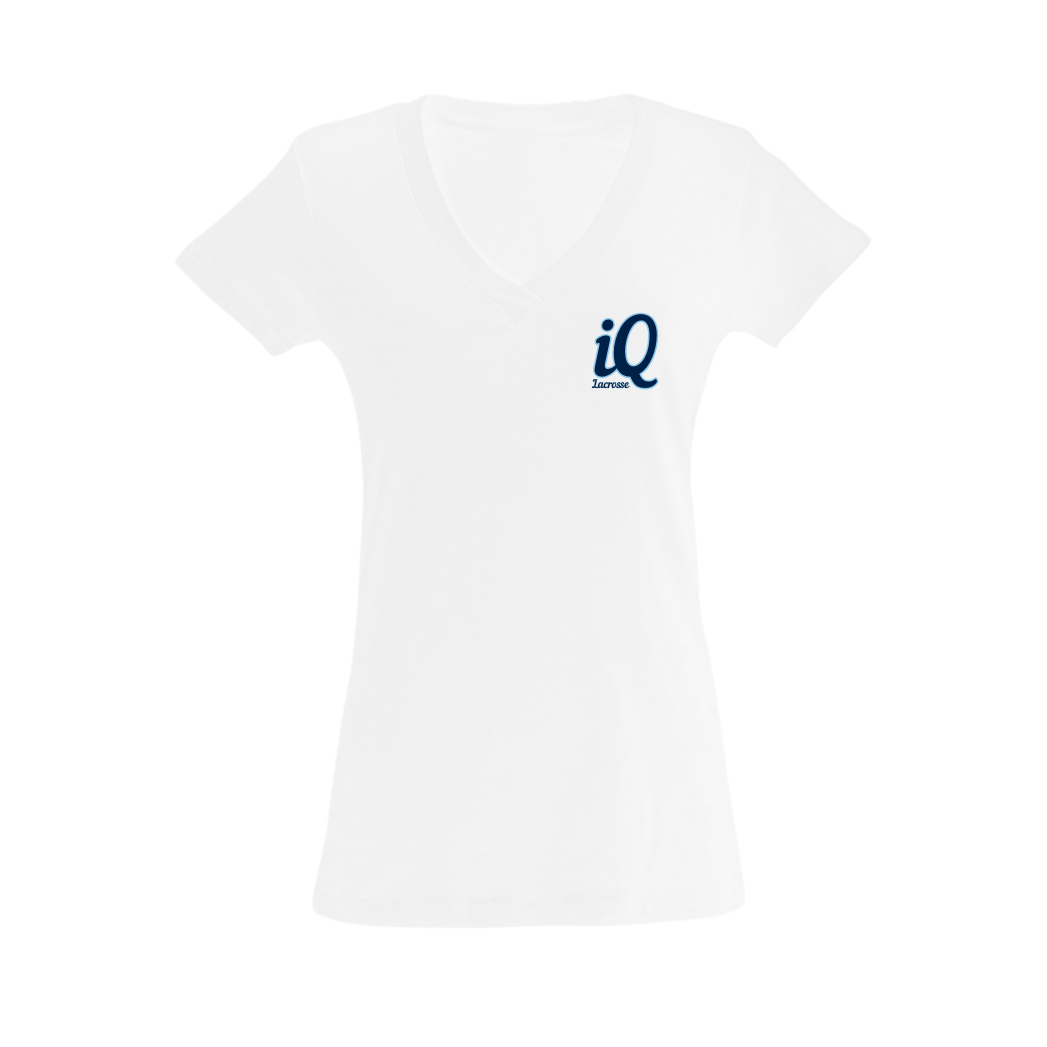 Womens V-Neck B (Navy Logo)