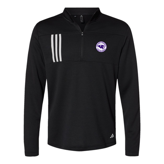 Adult Adidas 3-Stripe Double-Knit 1/4 Zip Pullover - Volleyball