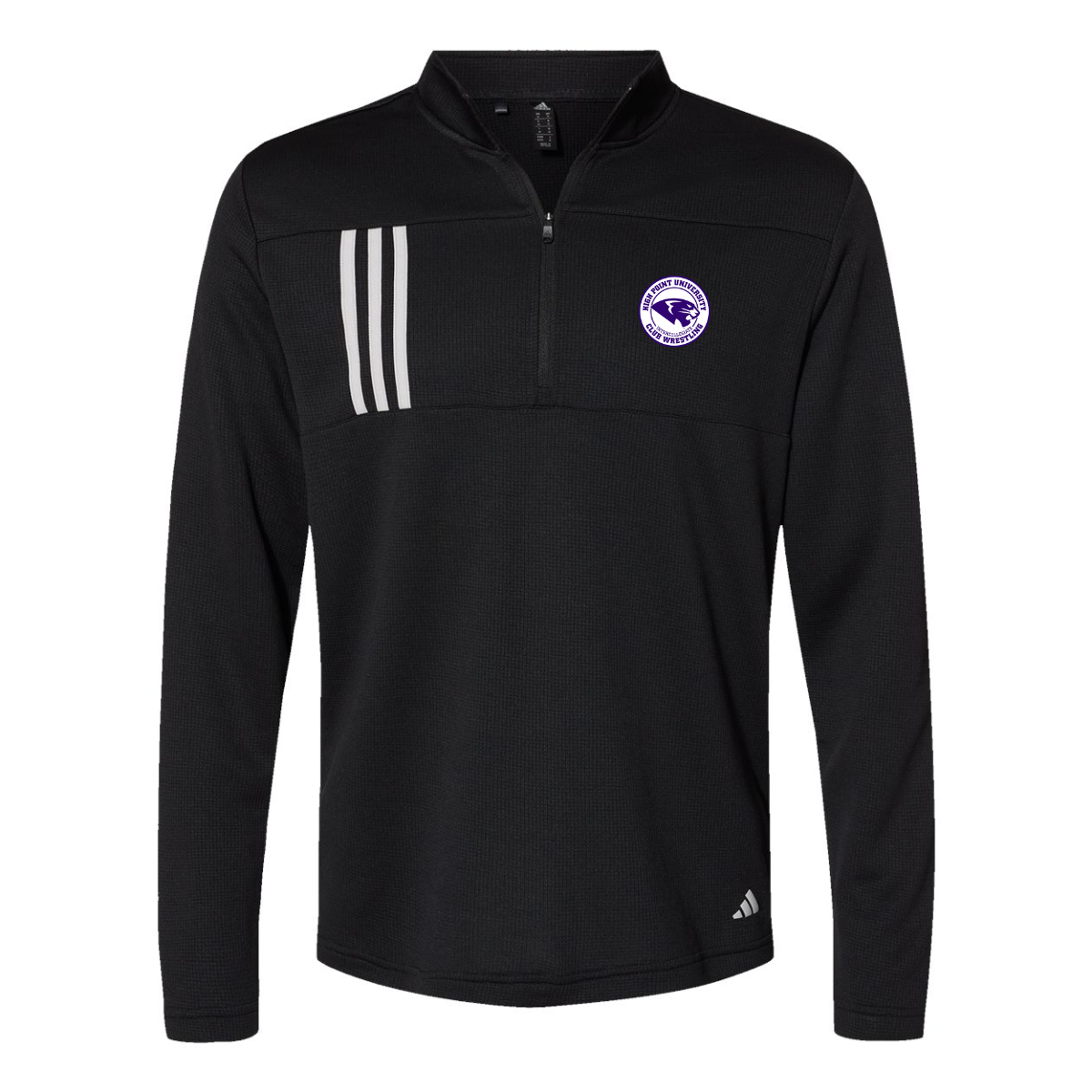 Adult Adidas 3-Stripe Double-Knit 1/4 Zip Pullover - Wrestling