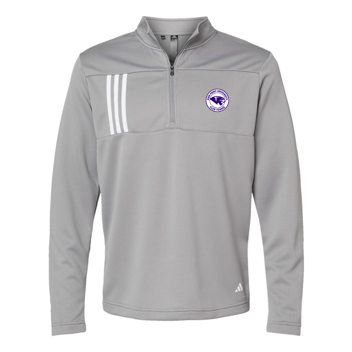 Adult Adidas 3-Stripe Double-Knit 1/4 Zip Pullover - Tennis