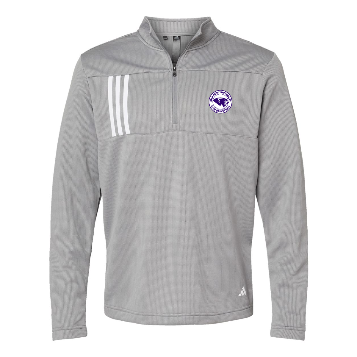 Adult Adidas 3-Stripe Double-Knit 1/4 Zip Pullover - Basketball