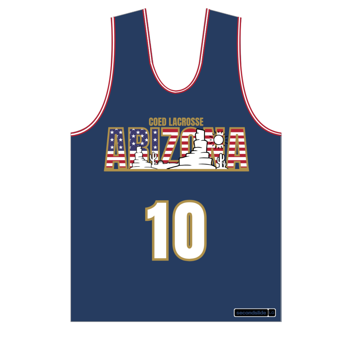 Coed Lacrosse Reversible Performance Pinnie - USA
