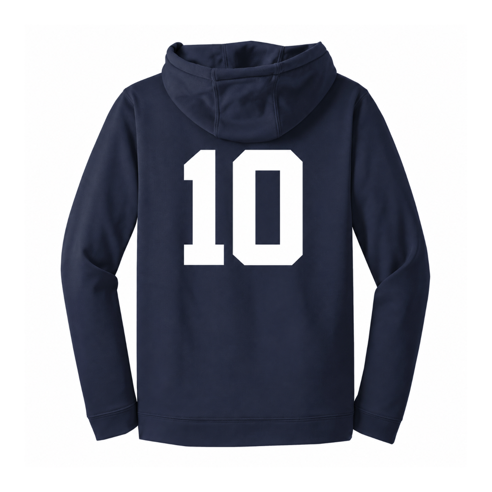 Adult Mudhens hoodie back — sample number 10, white Athletic personalization