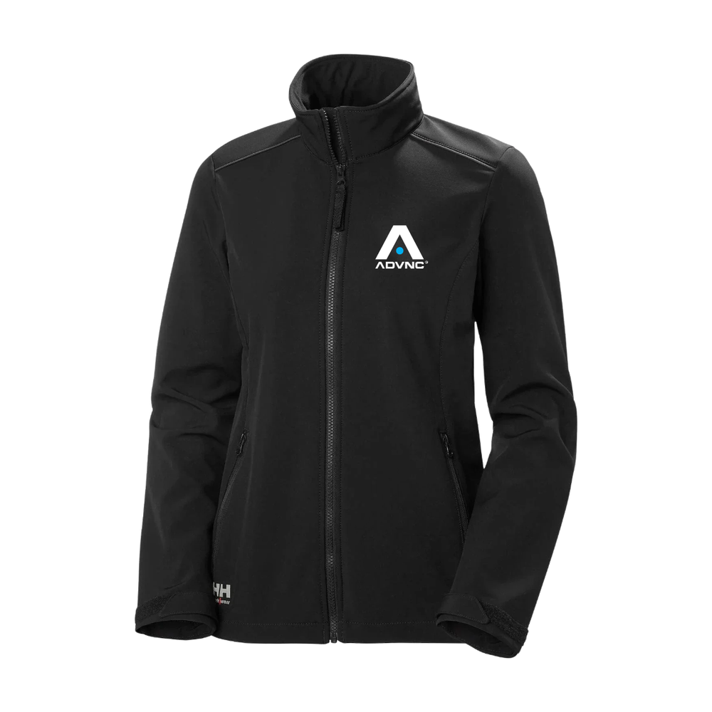 Black Helly Hansen Women's Manchester 2.0 Winter Jacket with the ADVNC logo on the left chest