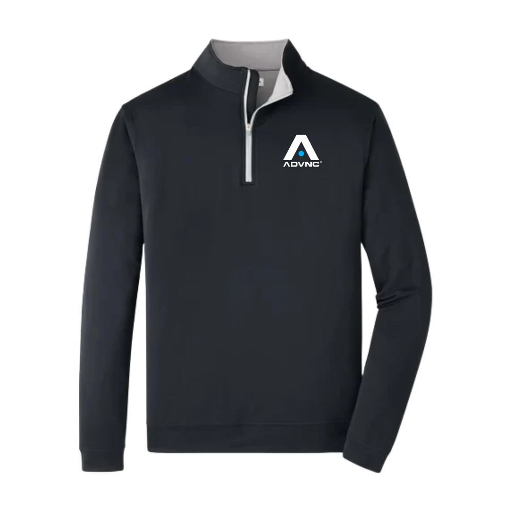 Black Peter Millar Men's Perth Quarter-Zip with the ADVNC logo on the left chest