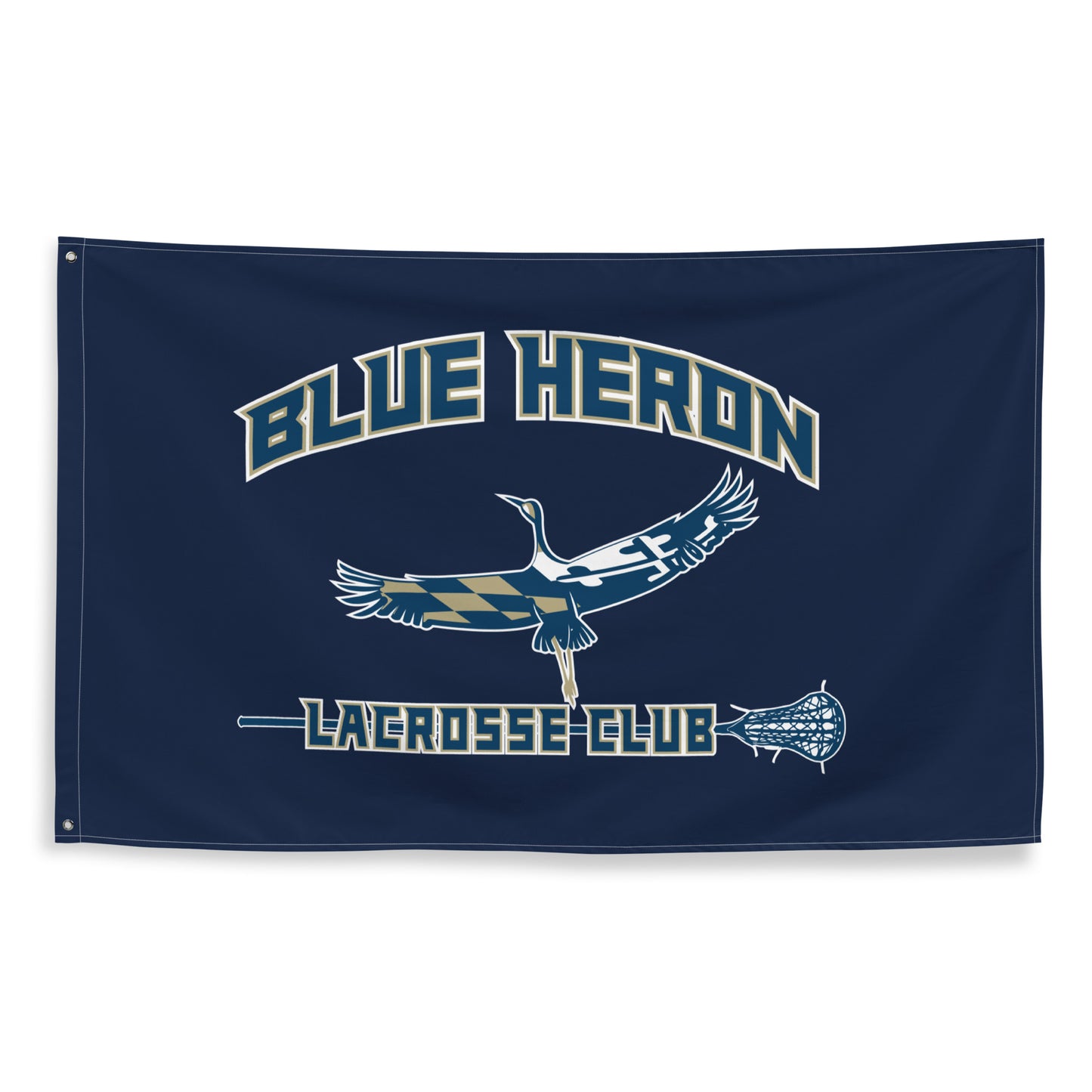 Blue Heron Lacrosse Wall Flag (1-Sided)
