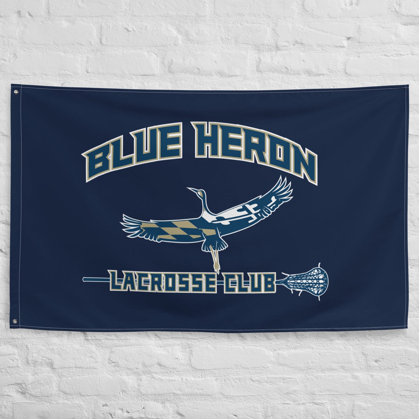 Blue Heron Lacrosse Wall Flag (1-Sided)