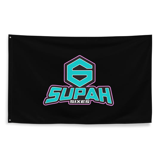 Supah Sixes Wall Flag (1 Sided)