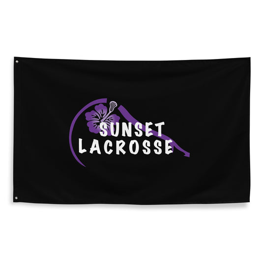 Sunset Lacrosse Wall Flag