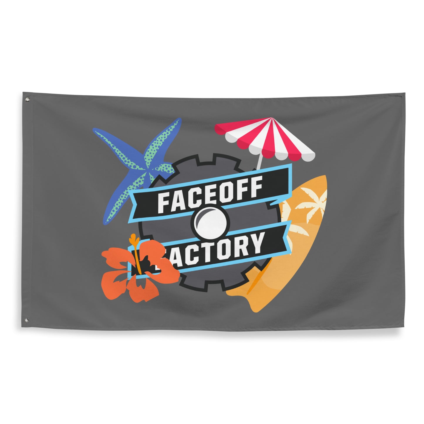 Faceoff Factory Wall Flag (1 sided)