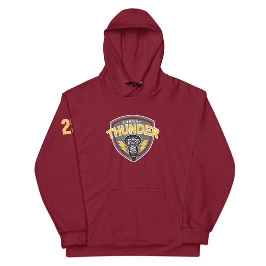 Adult Ankeny Thunder Lacrosse Premium Performance Hoodie - Personalized