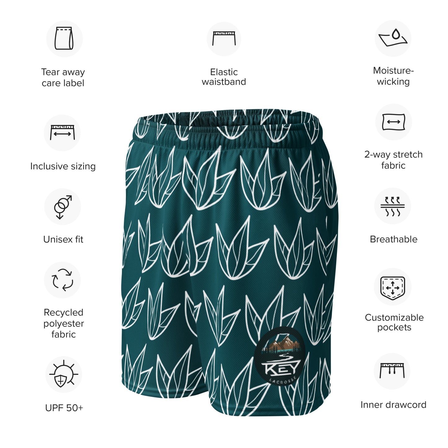 Adult Key Lacrosse Mesh Pocketed Shorts