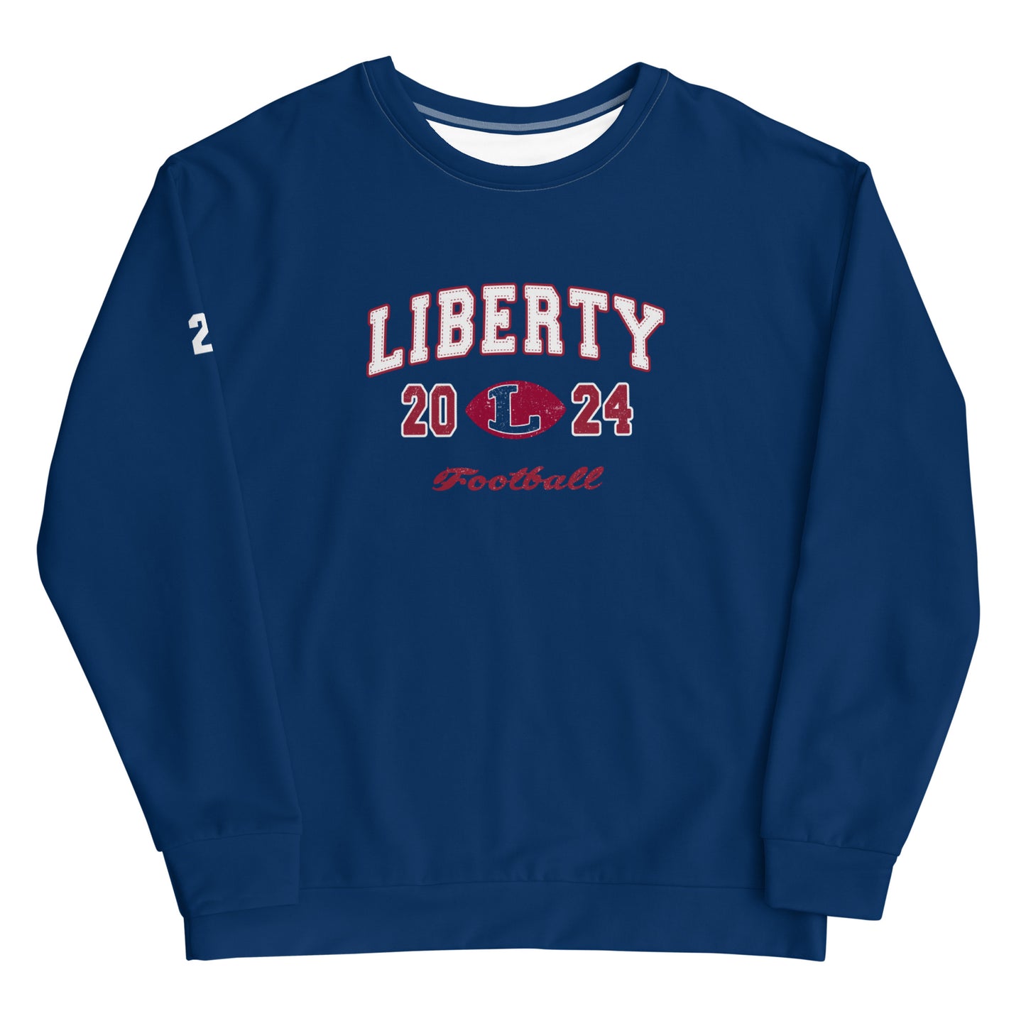 Adult Liberty Football Performance Crewneck Sweatshirt - Personalized