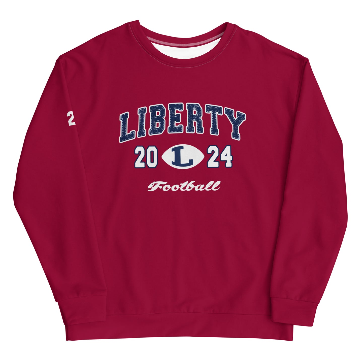 Adult Liberty Football Performance Crewneck Sweatshirt - Personalized