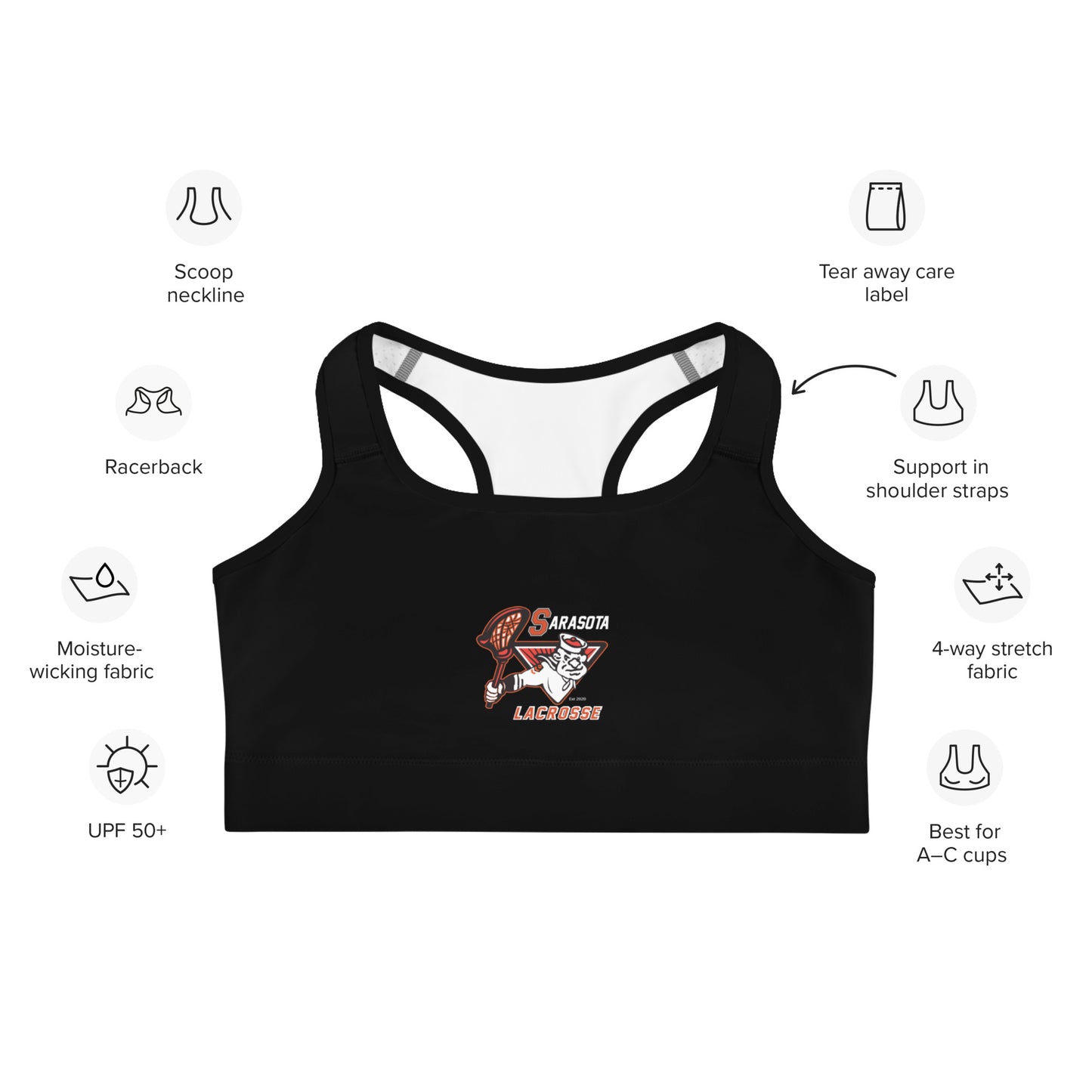 Women's Sailors Lax Sports Bra