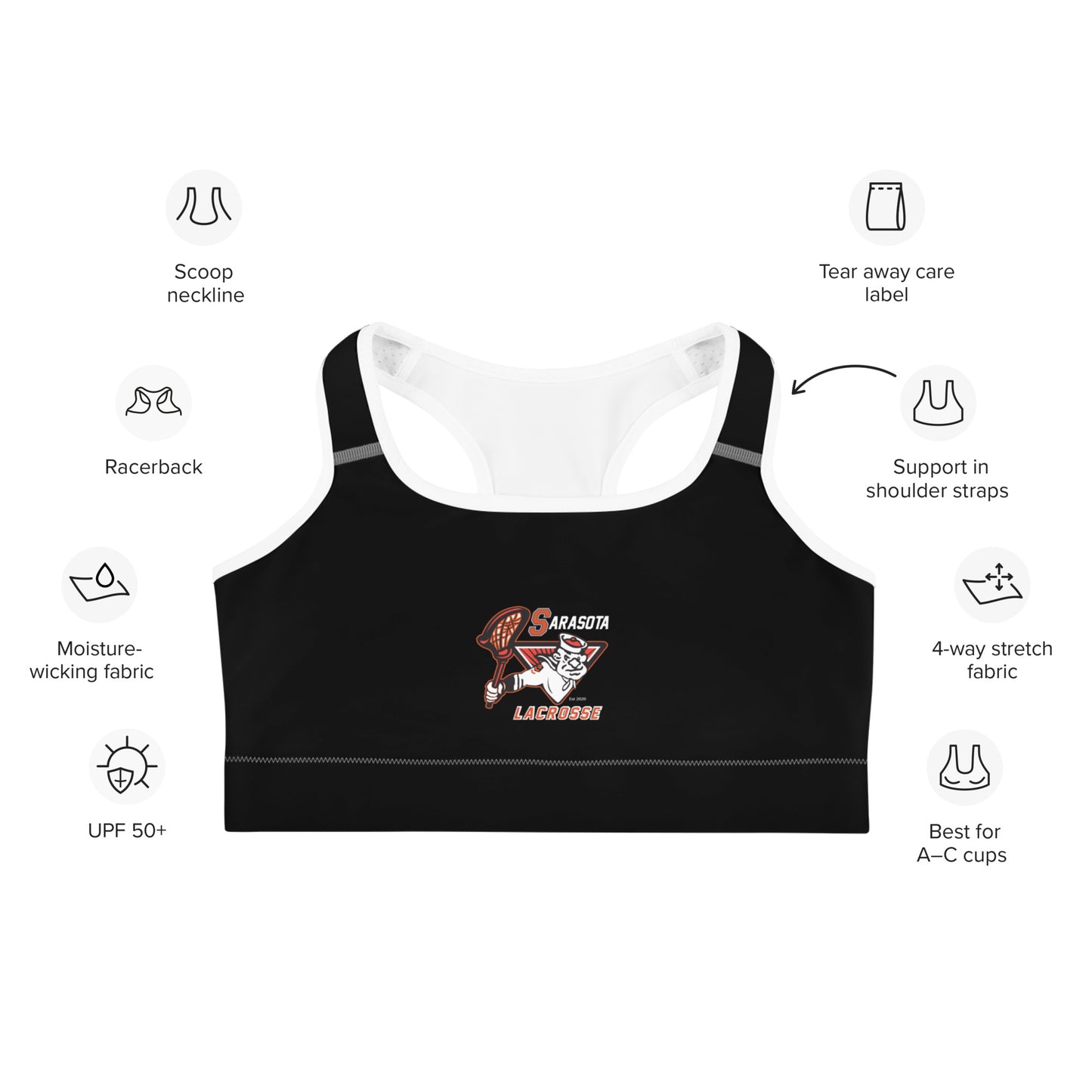 Women's Sailors Lax Sports Bra