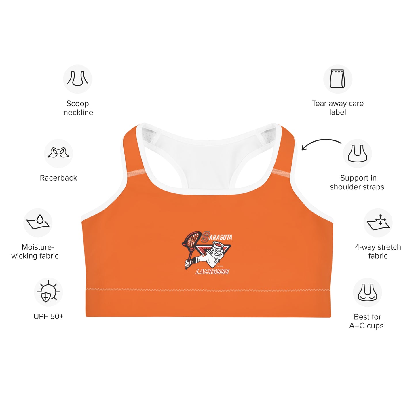 Women's Sailors Lax Sports Bra