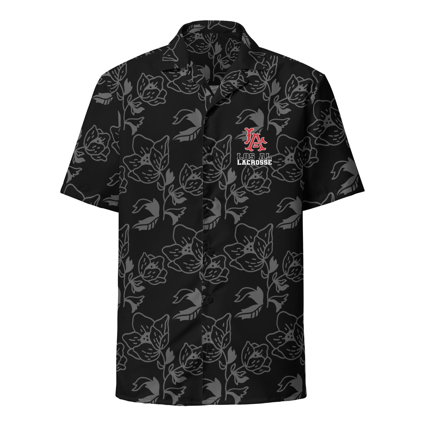 Adult Los Al Lacrosse Corner  Short Sleeve Button Down Shirt
