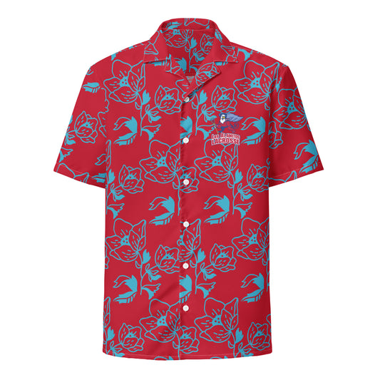 Adult Los Al Lacrosse Corner  Short Sleeve Button Down Shirt
