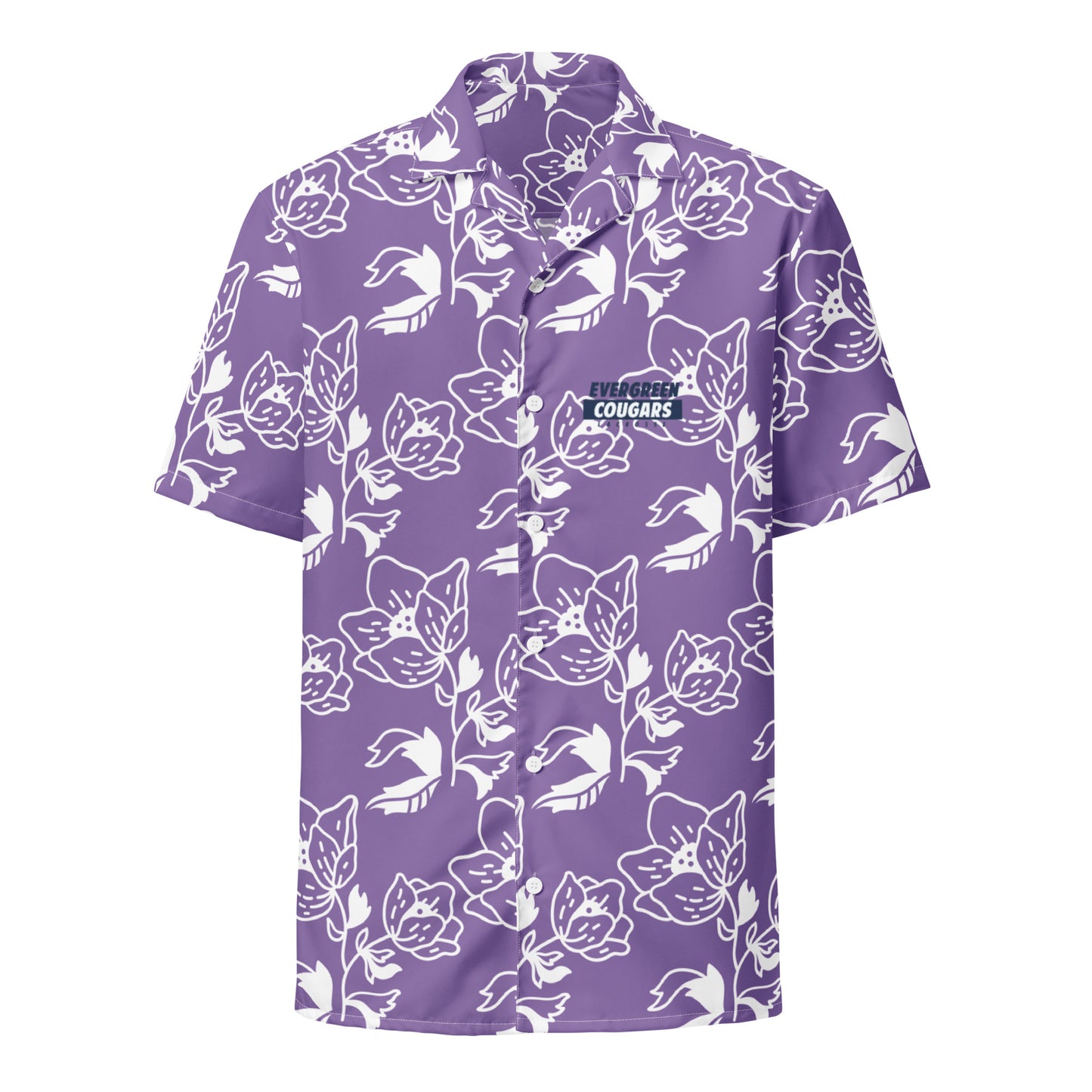 Adult Evergreen High School Lacrosse Short Sleeve Button Down Shirt