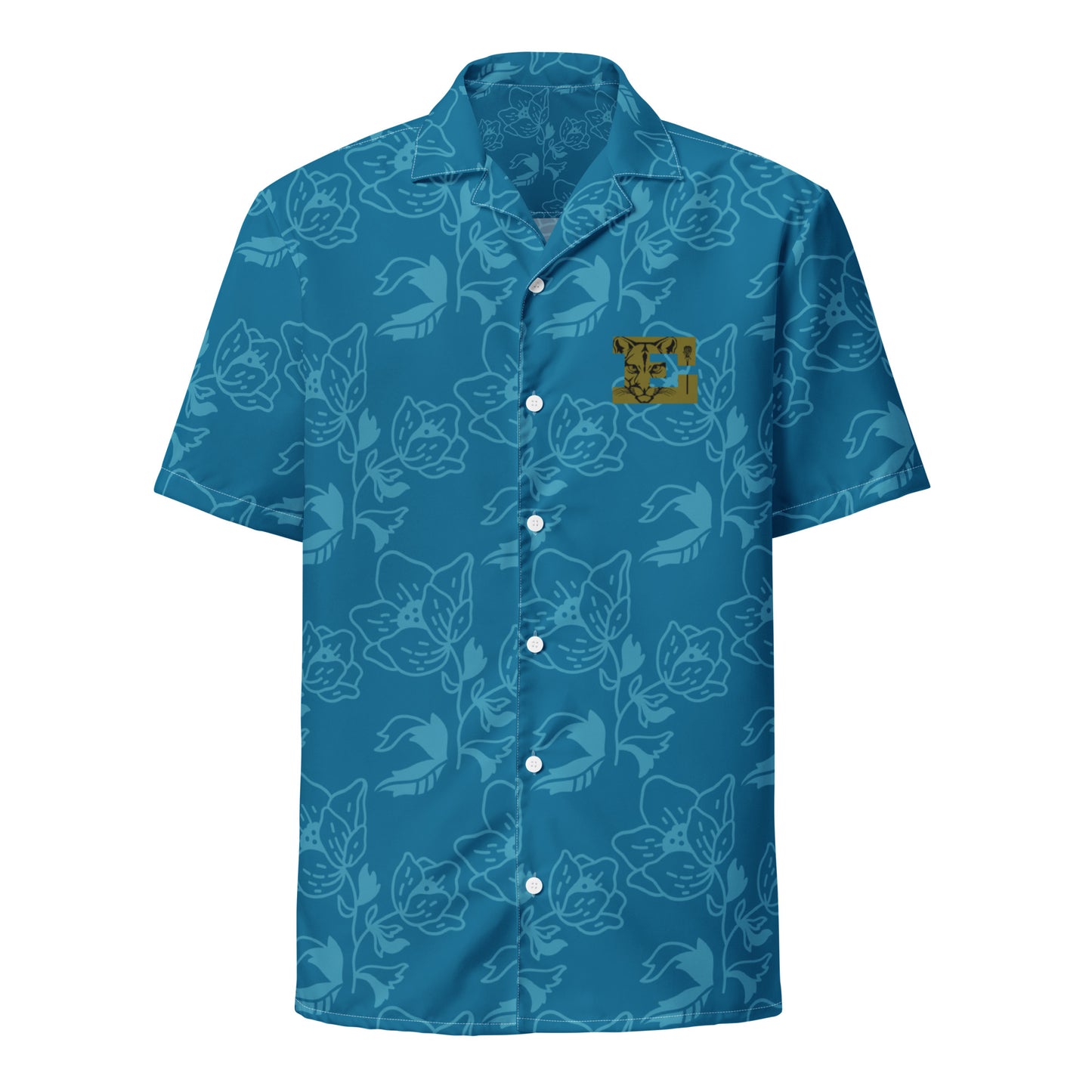 Adult Evergreen High School Lacrosse Short Sleeve Button Down Shirt