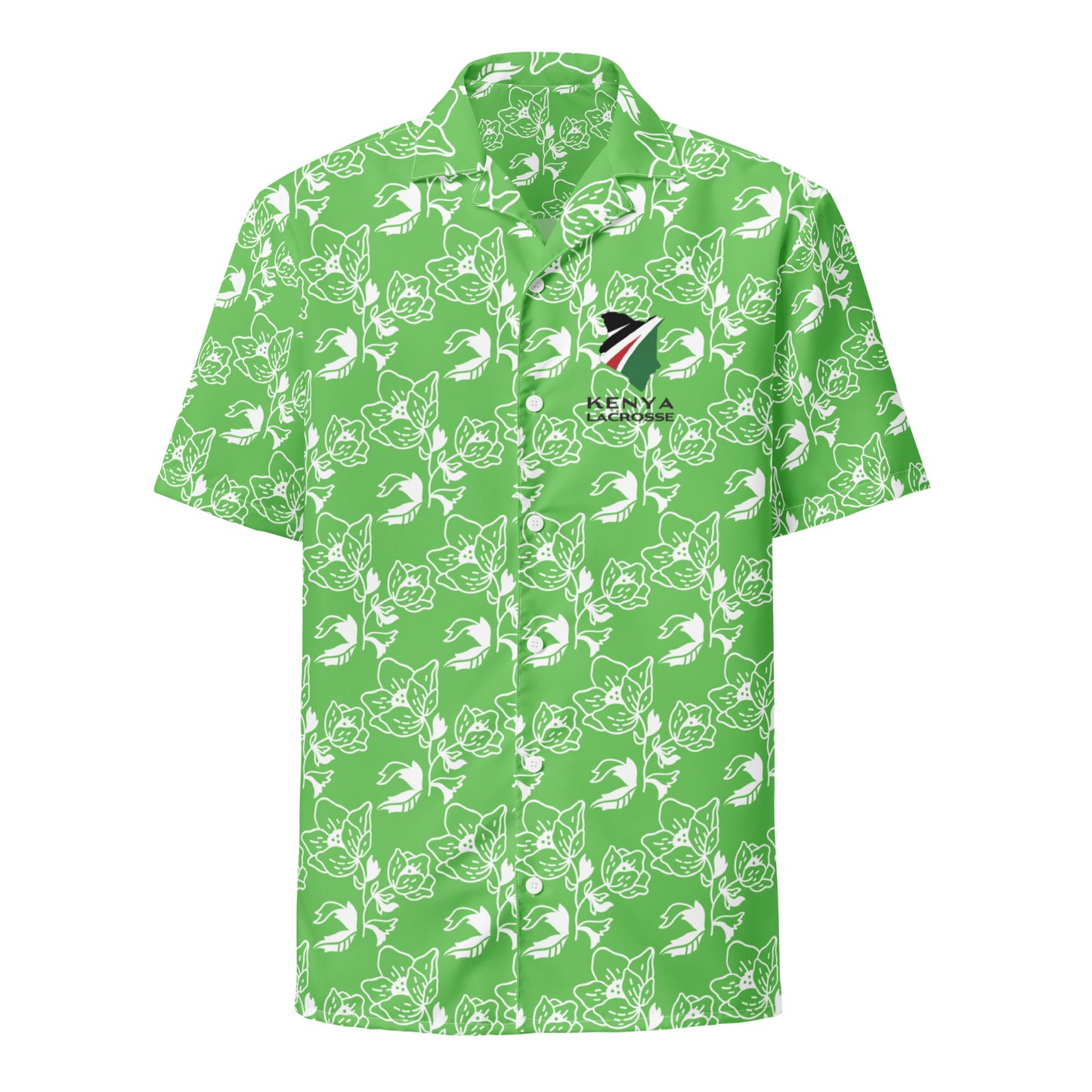 Adult Kenya Lacrosse Short Sleeve Button Down Shirt