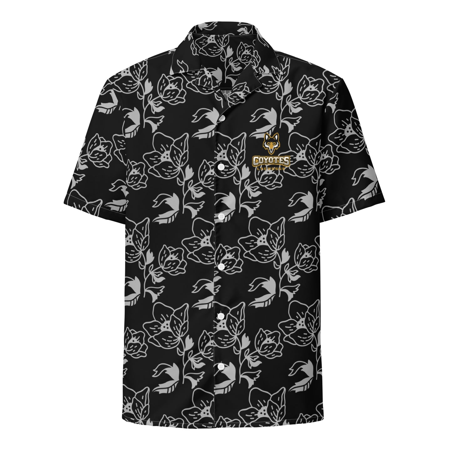 Adult Coyotes Lacrosse Short Sleeve Button Down Shirt