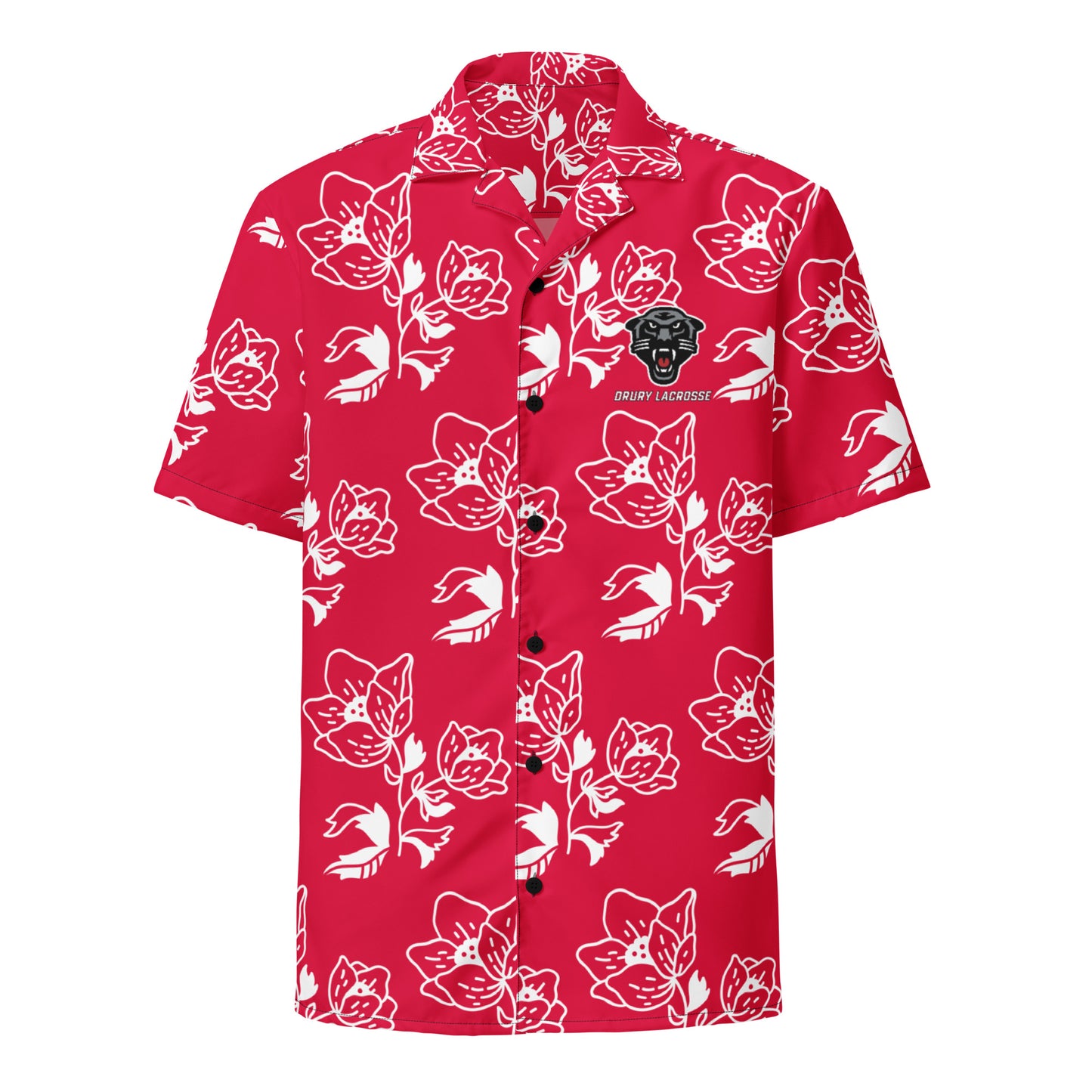 Adult Drury Lacrosse Short Sleeve Button Down Shirt