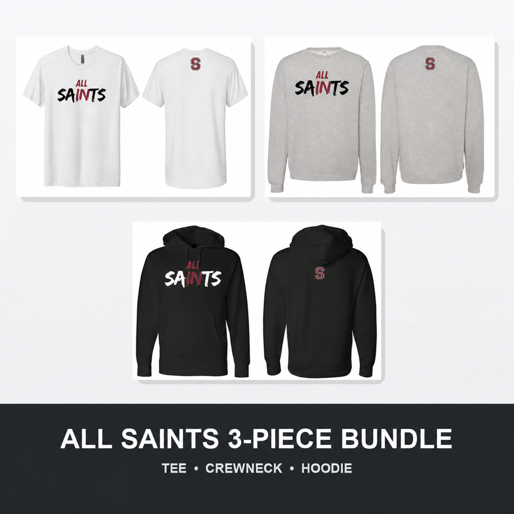 All Saints 3-Piece Bundle — Tee, Crewneck, Hoodie