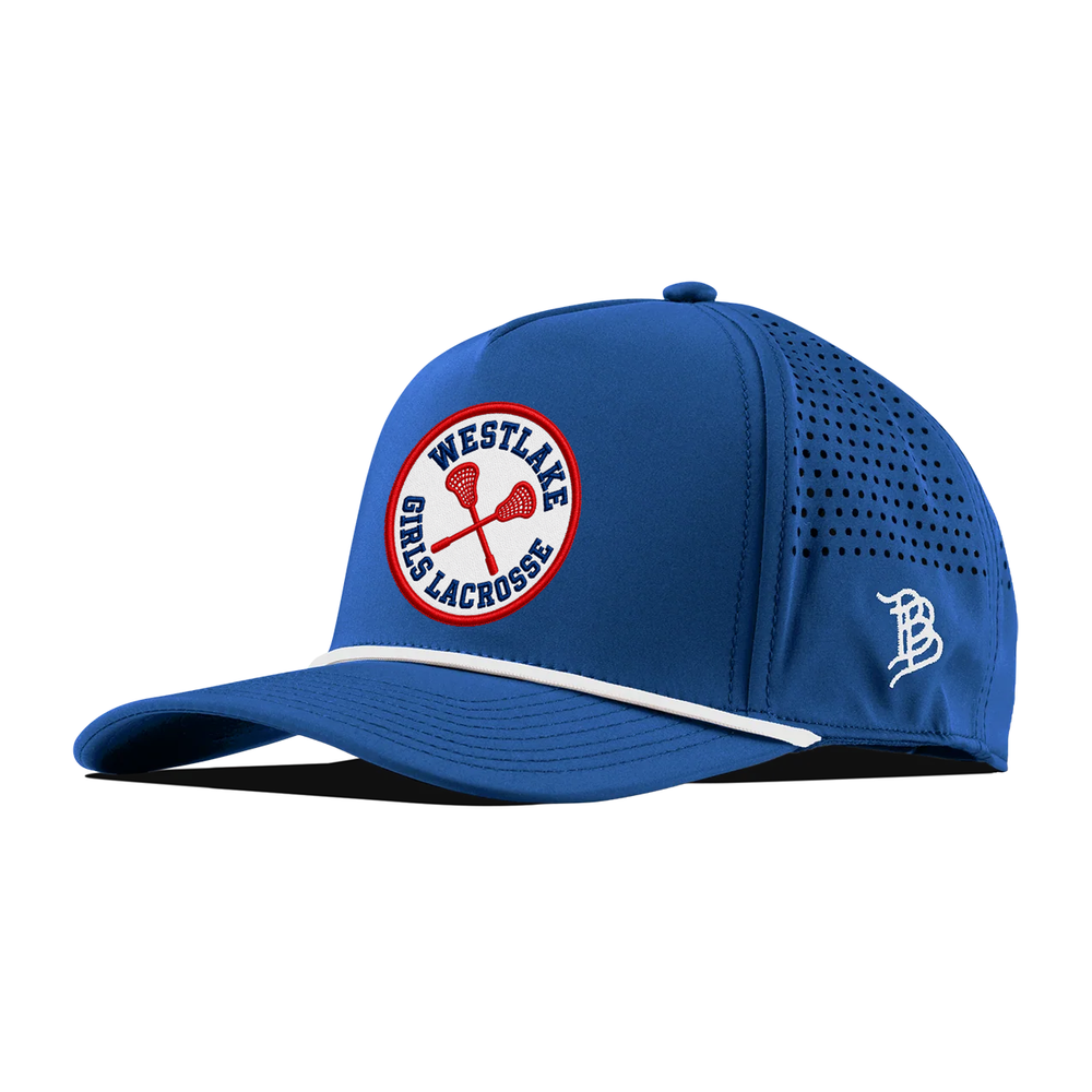 Branded Bills Performance Rope Hat — Royal / White Rope with Westlake Girls Lacrosse front patch