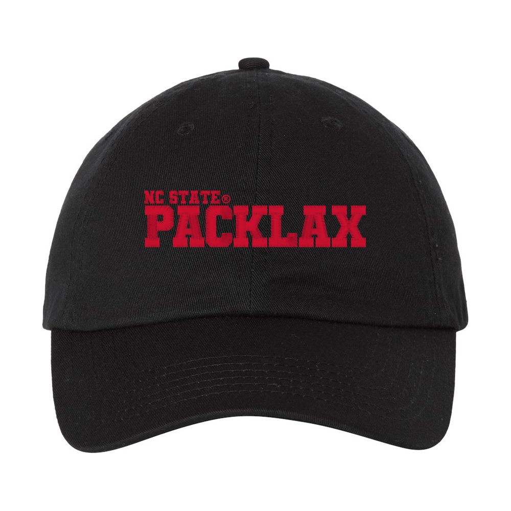 NC State PackLax Valucap Dad Hat - Black - Red Logo