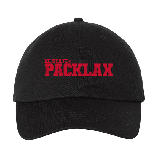 NC State PackLax Valucap Dad Hat - Black - Red Logo