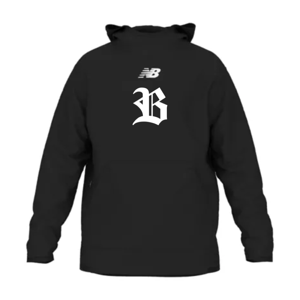 Black New Balance Zone Tech Hoodie with white Blacksox B chest logo