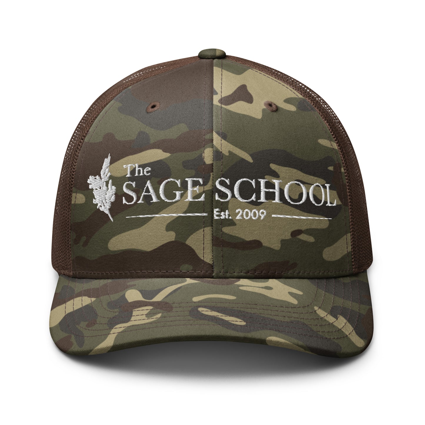 The Sage School Otto Cap Camouflage Trucker Hat