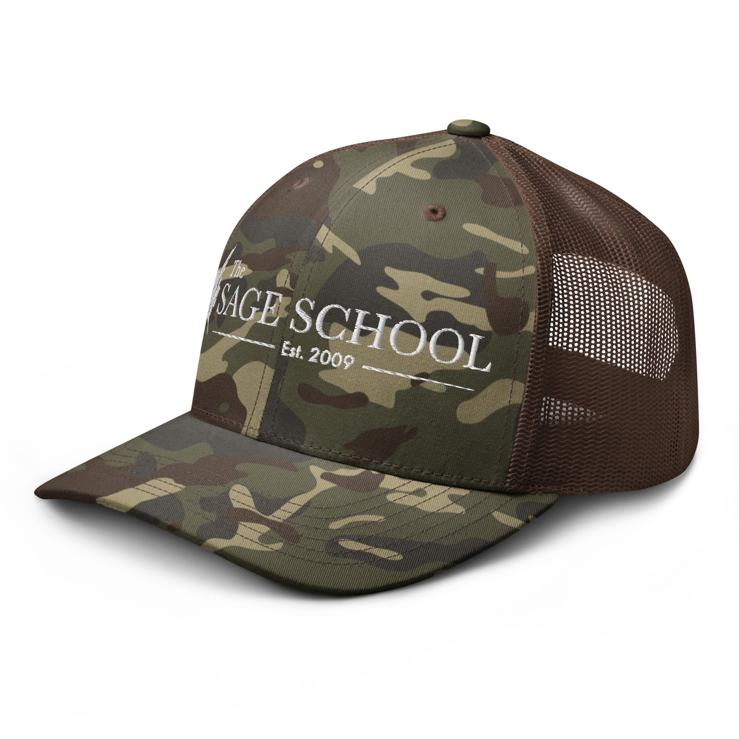 The Sage School Otto Cap Camouflage Trucker Hat