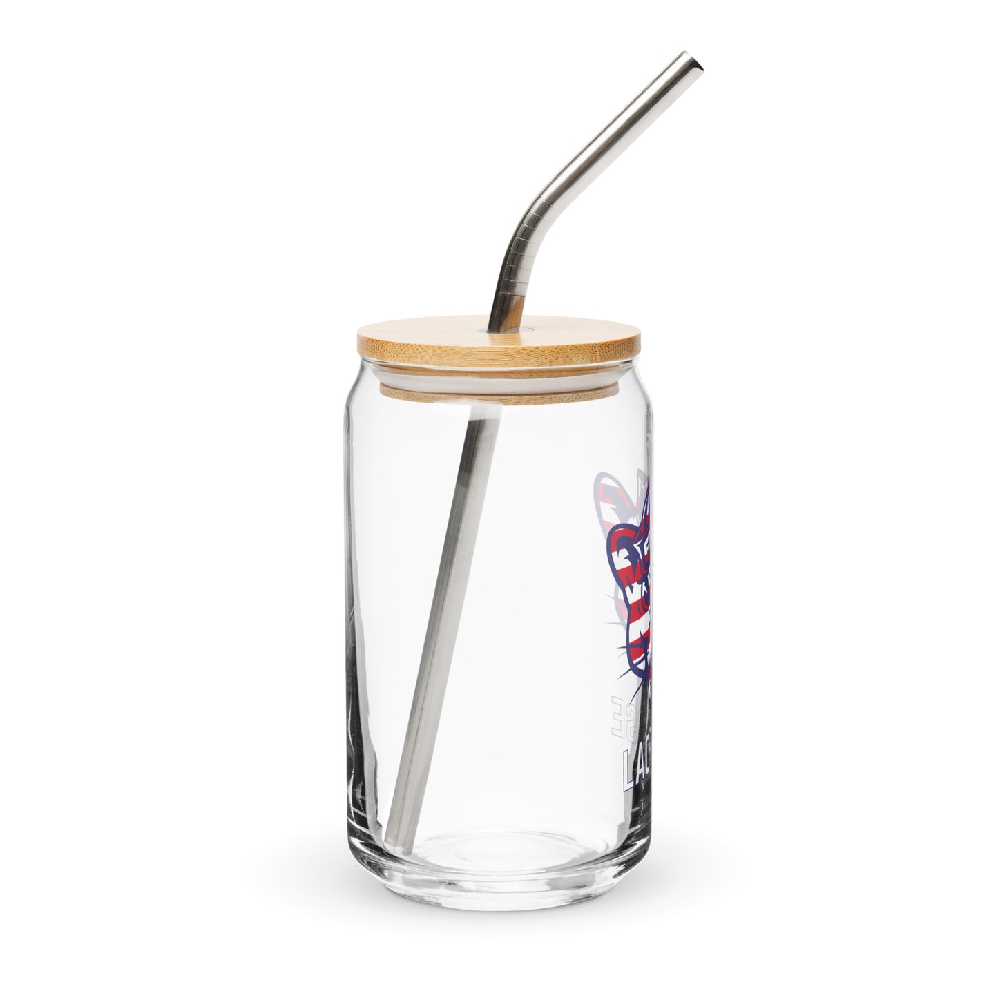 Evergreen Lacrosse USA Can-Shaped Glass w/ Lid & Straw (16 oz)